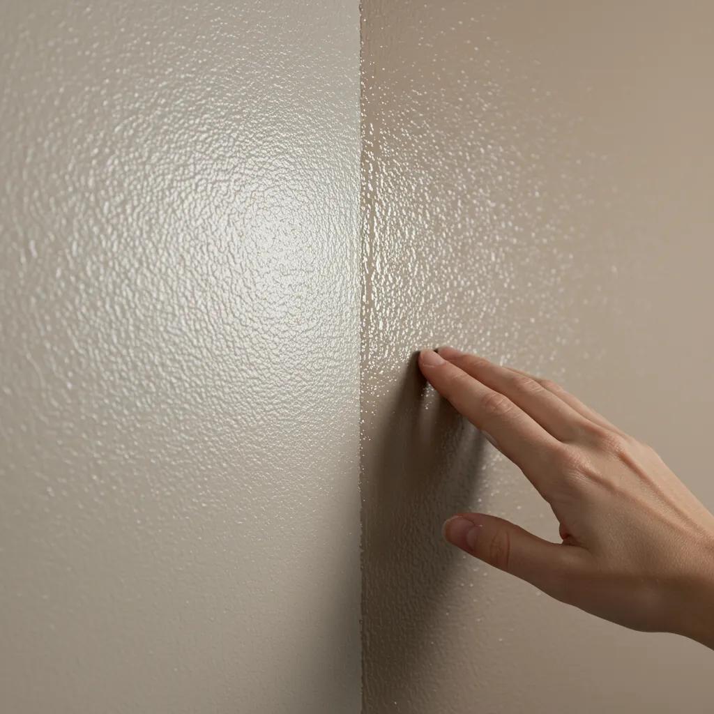 Close-up comparison of matte and semi-gloss paint finishes showing durability and appearance